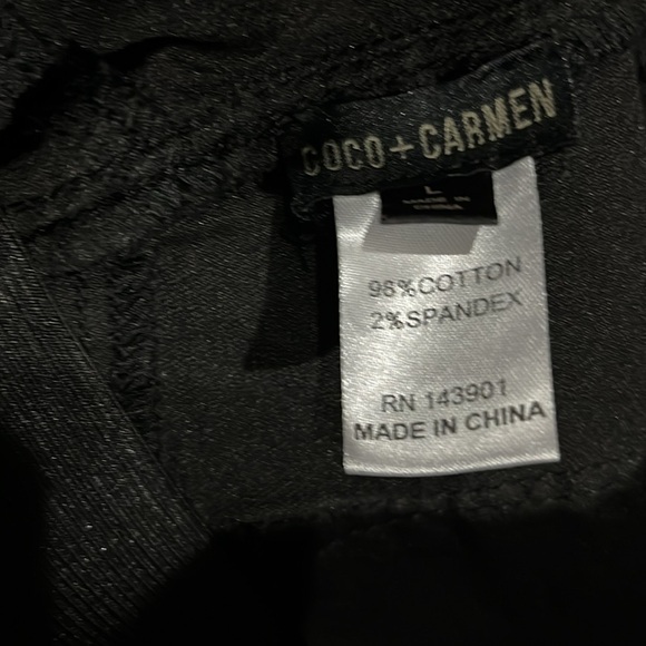 COCO CARMEN Women’s Sz L brown black leopard pull up skinny pants Animal Print - Picture 9 of 10